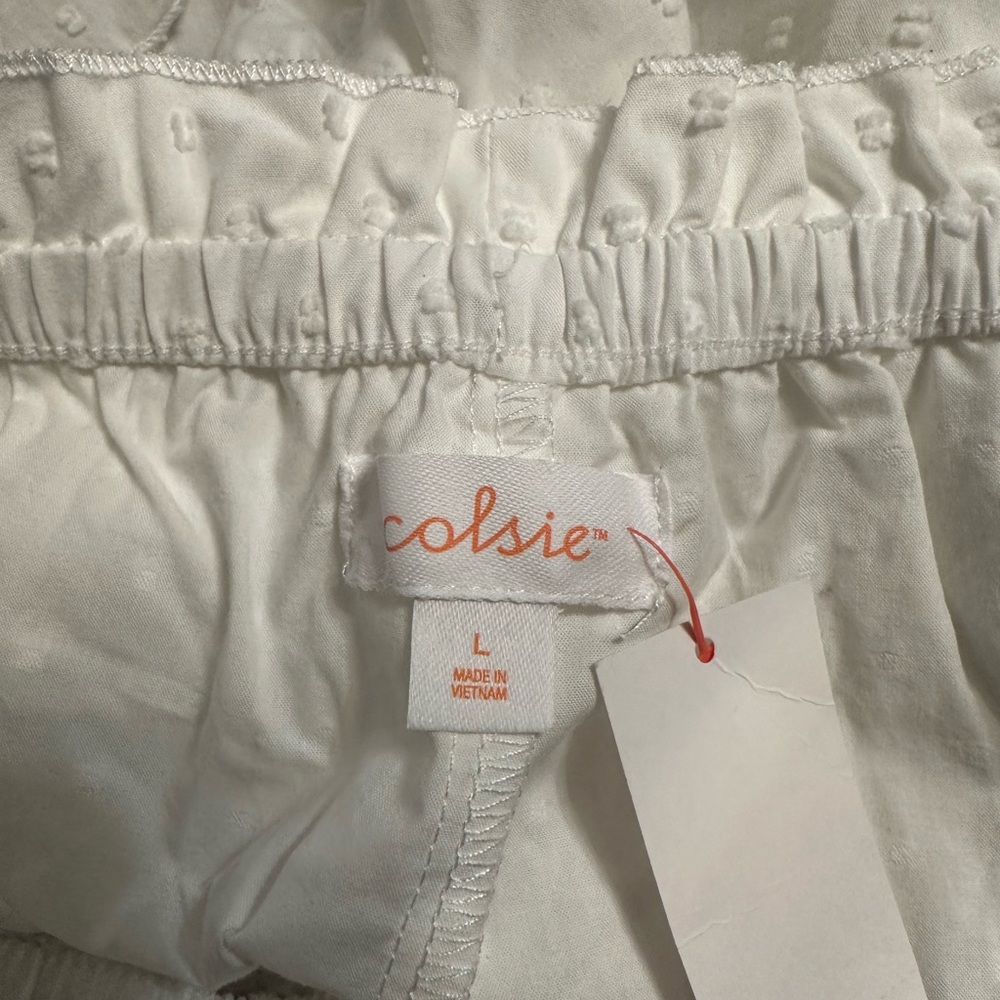 Colsie Blue Lace Bralette and White Ruffle Short Set L - Picture 7 of 9